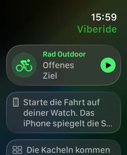Viberide auf der Apple Watch