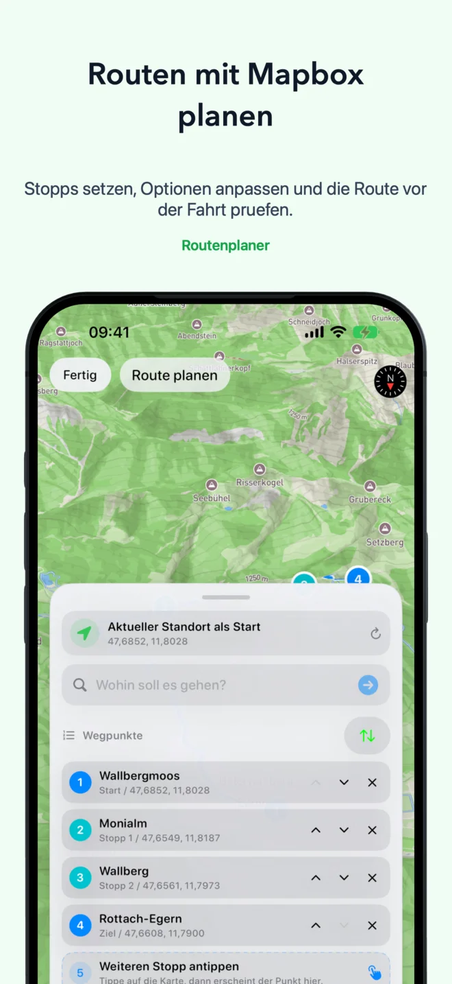 Viberide Routenplanung auf dem iPhone